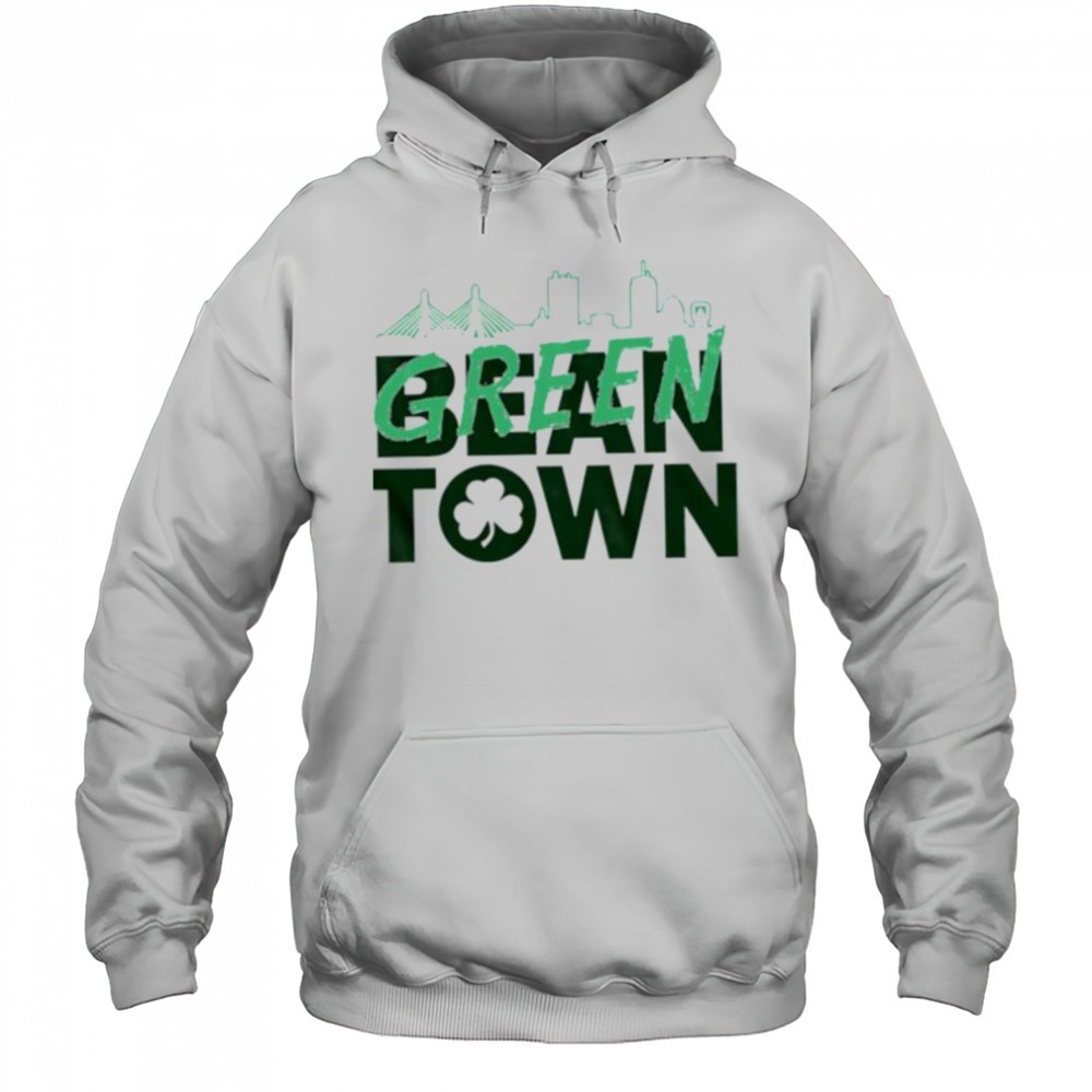 Boston basketball green town skyline shirt