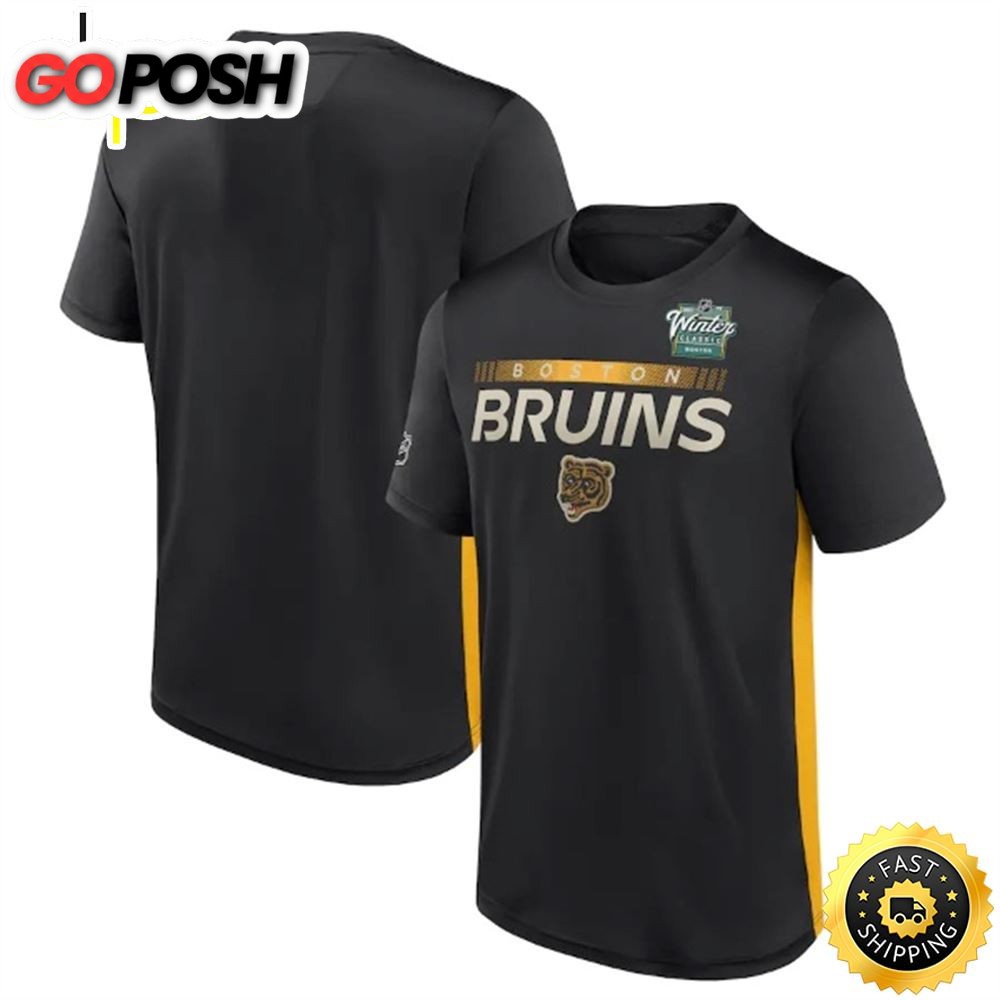 Boston Bruins Branded 2025 NHL Winter Classic Authentic Pro Black T-shirt