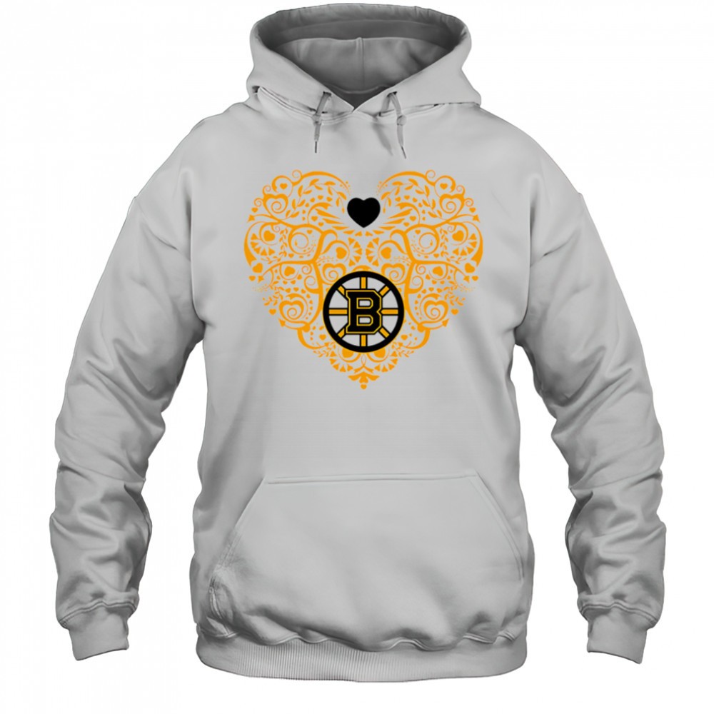 Boston Bruins Heart Floral Pattern logo shirt