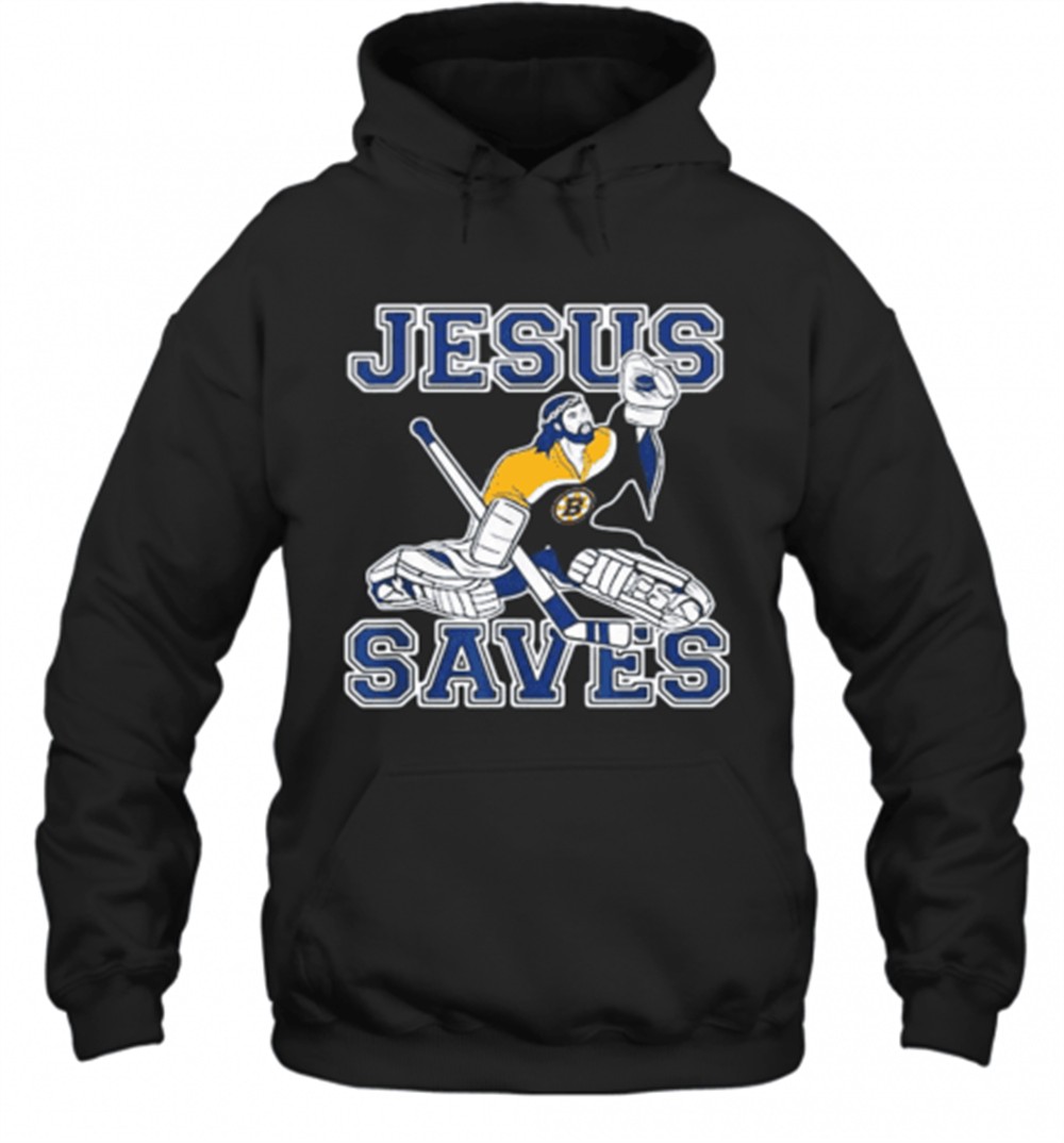 Boston Bruins Hockey Jesus Saves T-Shirt