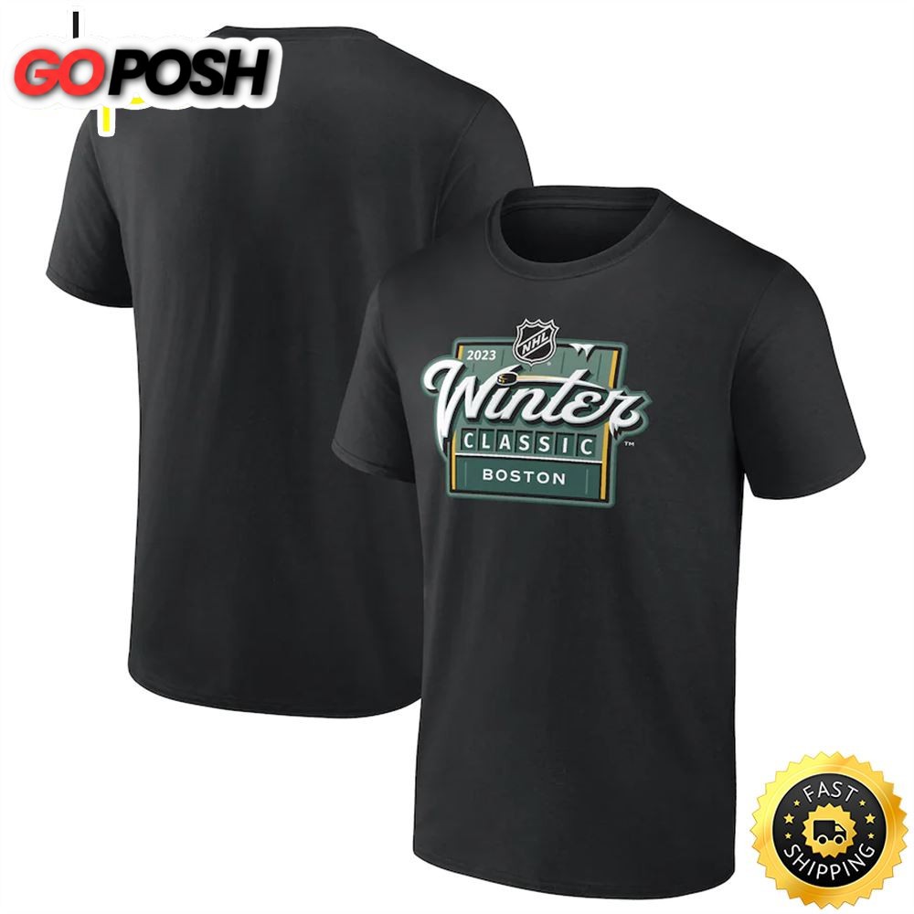 Boston Bruins vs. Pittsburgh Penguins Branded 2025 NHL Winter Classic Event Logo Black T-shirt