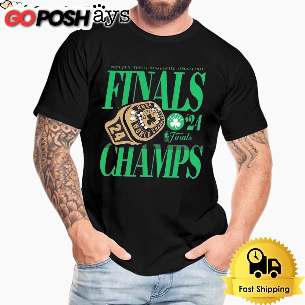 Boston Celtics 2024 NBA Finals Champions Ball Screen Ring T-Shirt