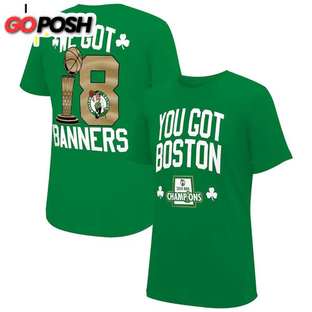 Boston Celtics 2025 NBA Finals Champions 18 Banners T-Shirt