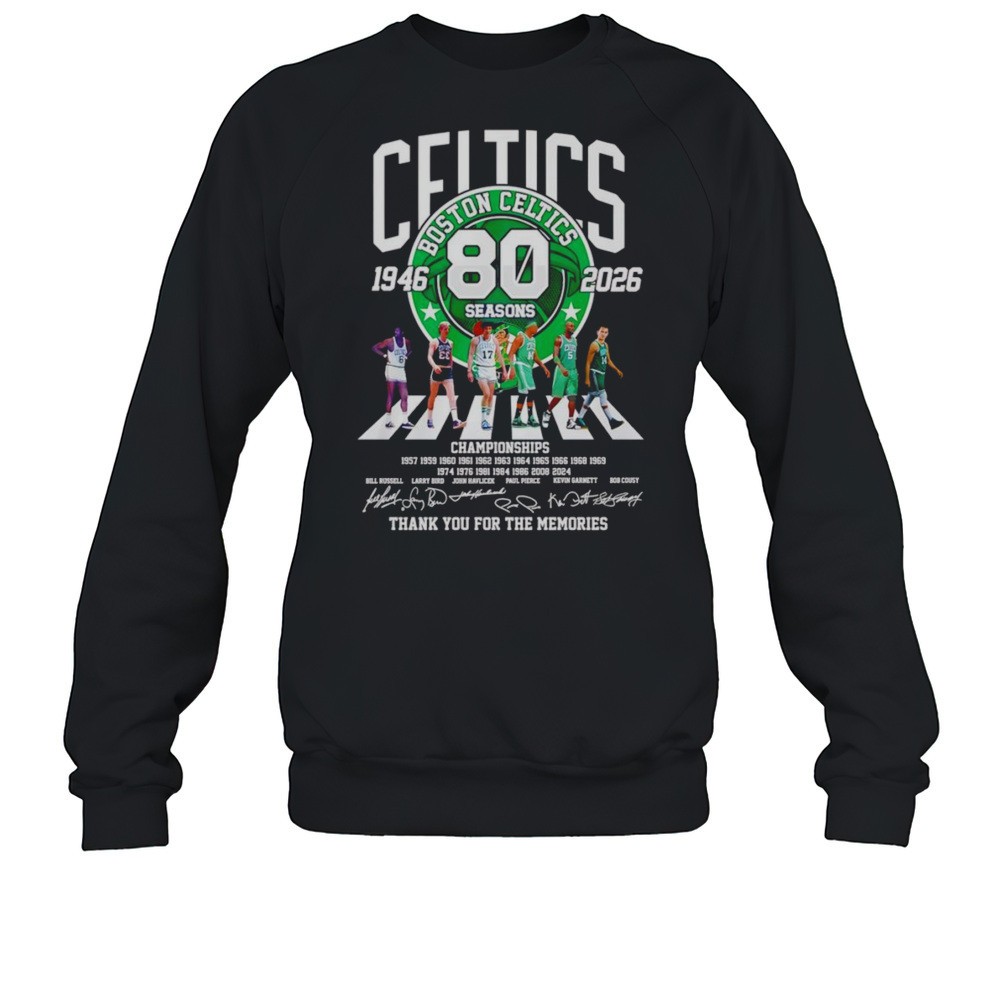 Boston Celtics 80 Seasons 1946 2026 Abbey Road Thank You For The Memories Shirt