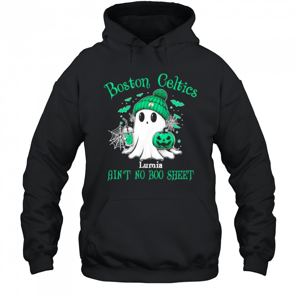 Boston Celtics Halloween Ghost lumia aint no boo sheet shirt