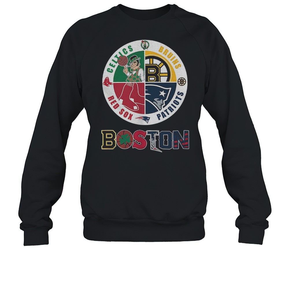 Boston Four Major Sports Teams Circle Emblem Shirt