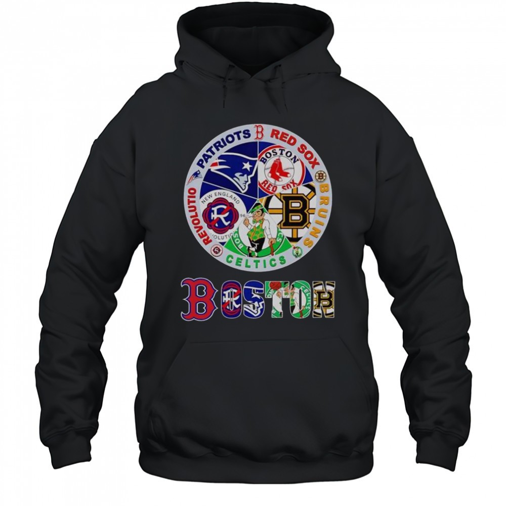 Boston Sports Patriots Red Sox Bruins Celtics Revolution Logo T-Shirt