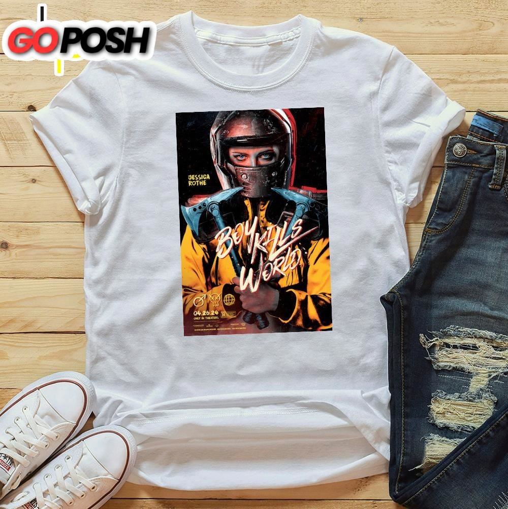 Boy Kills World Starring Bill Skarsgard And Jessica Rothe In Theaters On April 26 2025 T-Shirt