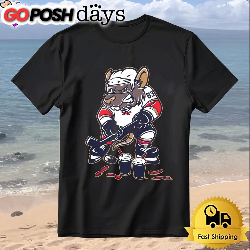 Brad Marchand Cartoon Rat Hockey Number 63 Funny Character T-Shirt