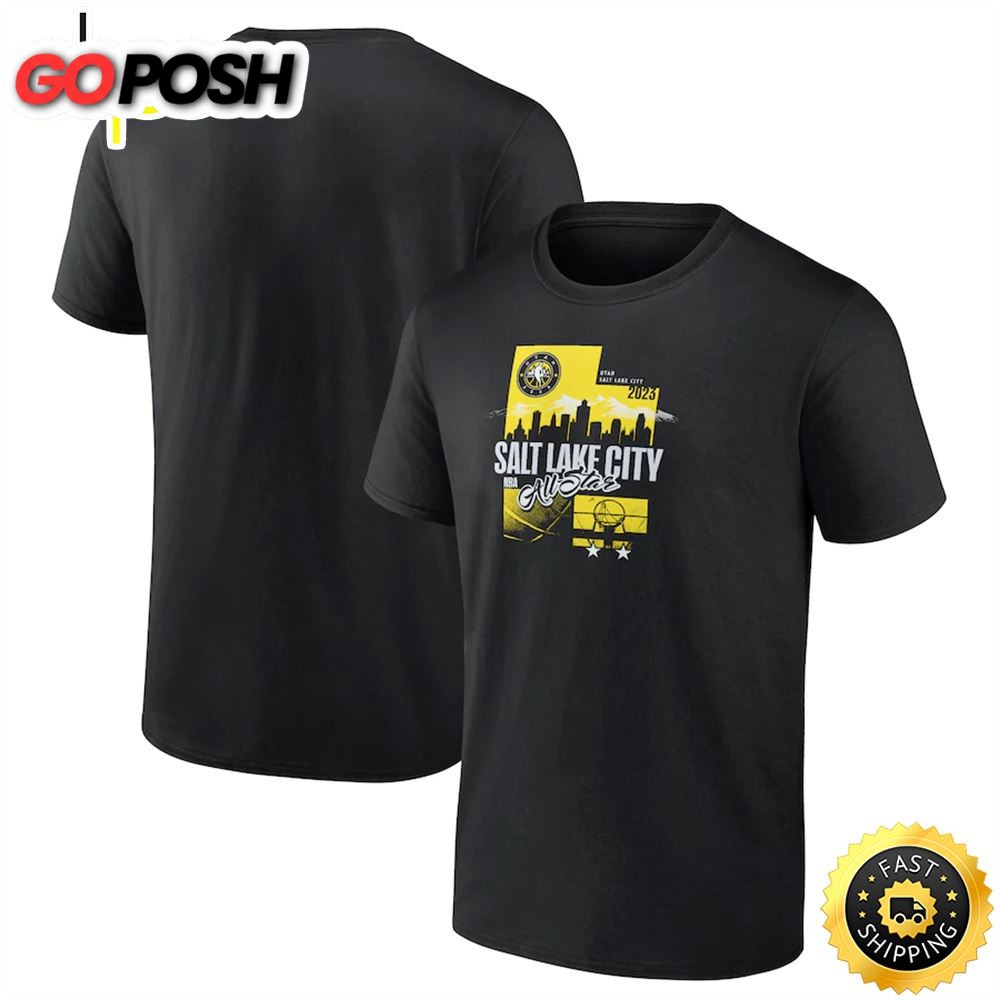 Branded 2025 NBA All-Star Game Hometown Text Utah Black T-shirt