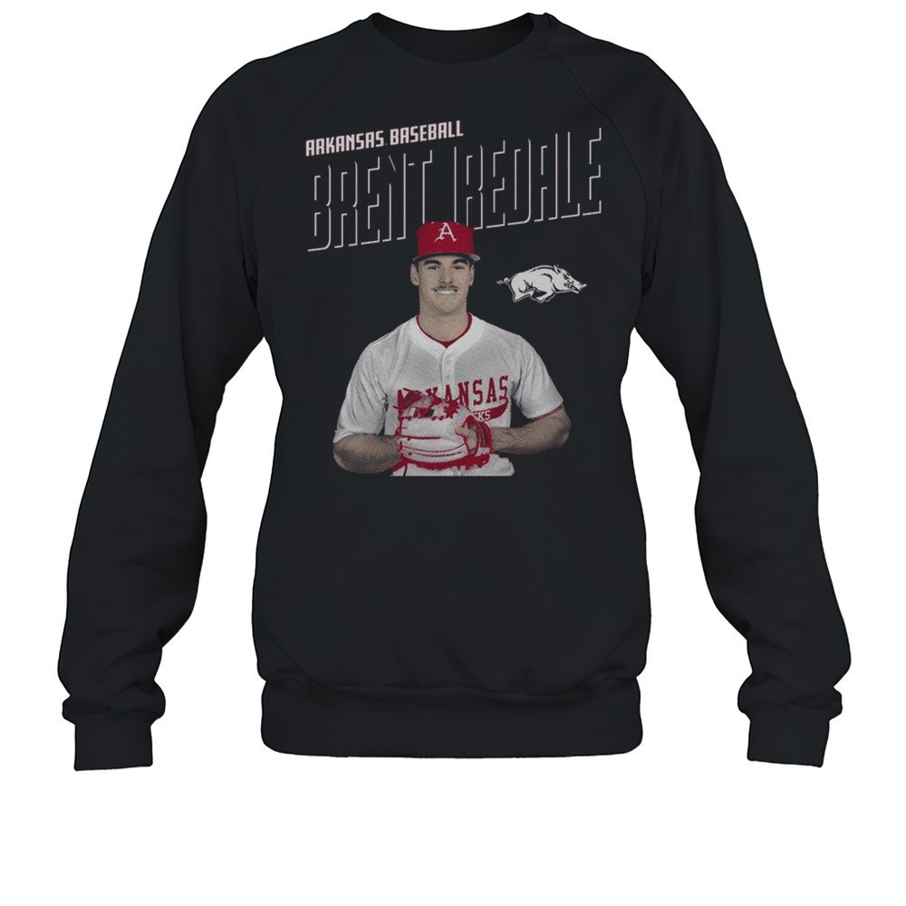 Brent Iredale Illustrated Maroon Arkansas Razorbacks Baseball NCAA 2025 T-shirt