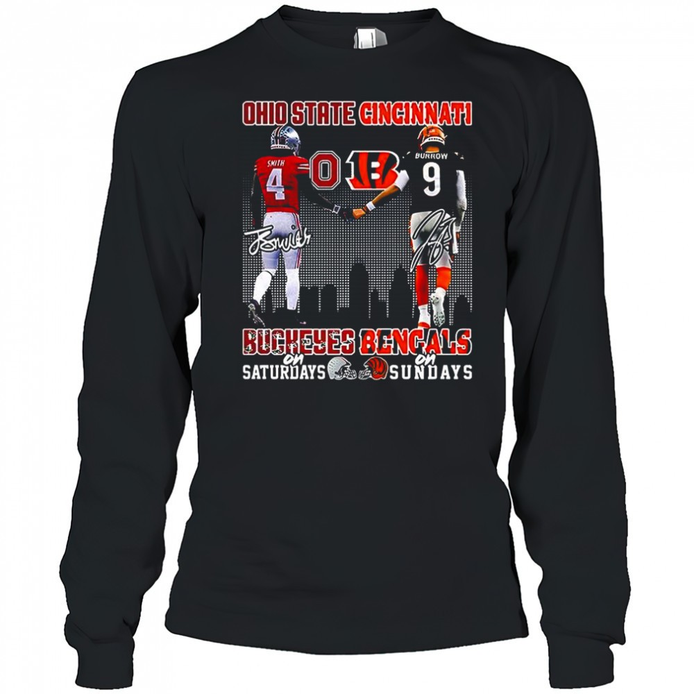 brian-smith-ohio-state-buckeyes-on-saturdays-and-joe-burrow-cincinnati-bengals-o-2x689n6g Brian Smith Ohio State Buckeyes on saturdays and Joe Burrow Cincinnati Bengals on sundays signature shirt