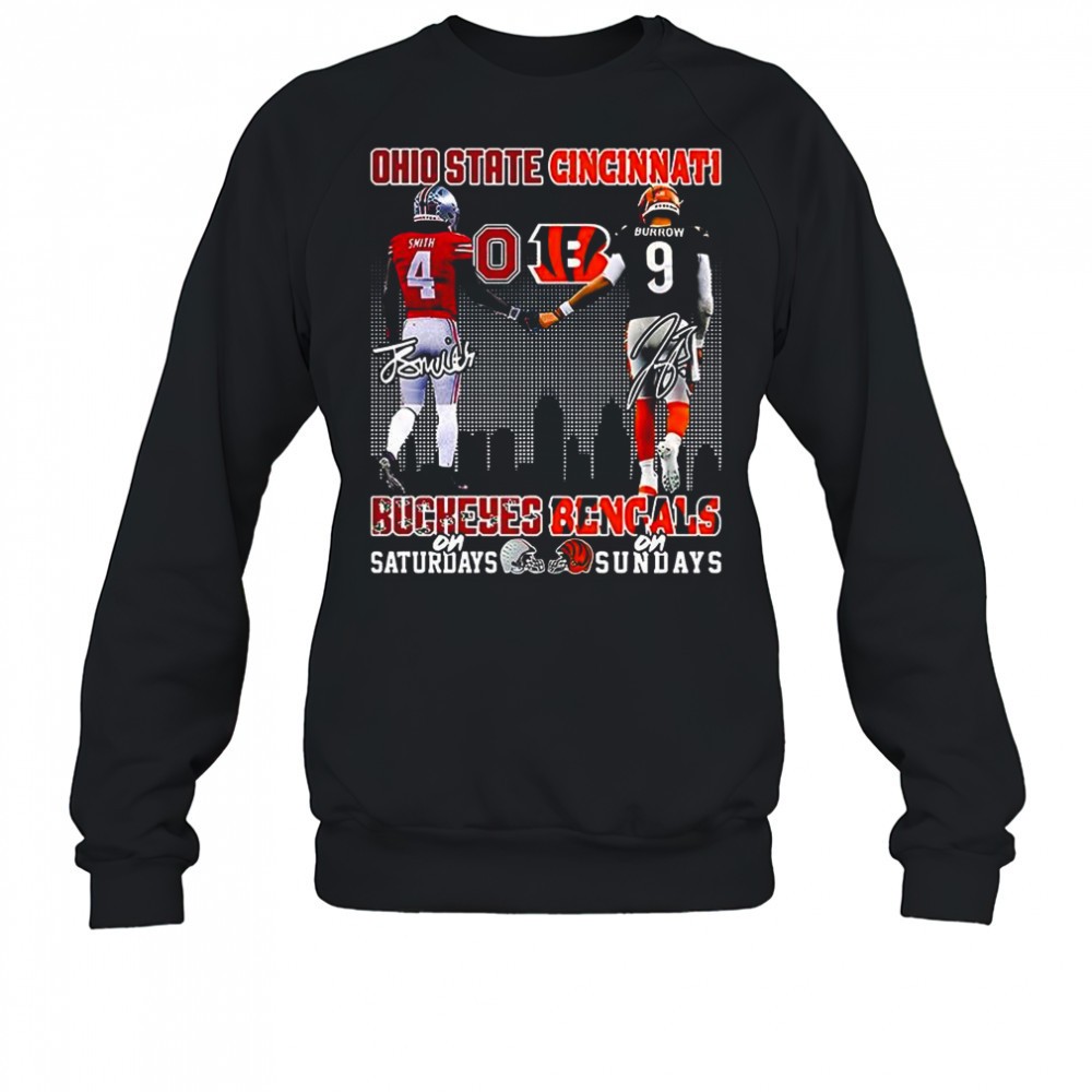 brian-smith-ohio-state-buckeyes-on-saturdays-and-joe-burrow-cincinnati-bengals-o-2x689n6g Brian Smith Ohio State Buckeyes on saturdays and Joe Burrow Cincinnati Bengals on sundays signature shirt
