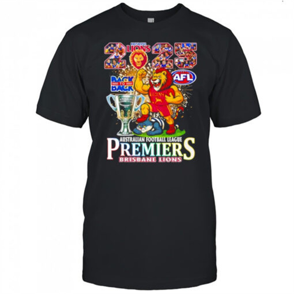brisbane-lions-back-to-back-2025-afl-australian-football-league-premiers-cup-mas-lybftd1g Brisbane Lions back to back 2025 AFL Australian Football League premiers cup mascot logo shirt