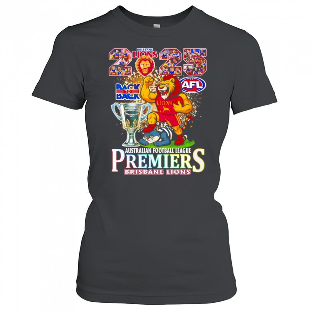 brisbane-lions-back-to-back-2025-afl-australian-football-league-premiers-cup-mas-lybftd1g Brisbane Lions back to back 2025 AFL Australian Football League premiers cup mascot logo shirt