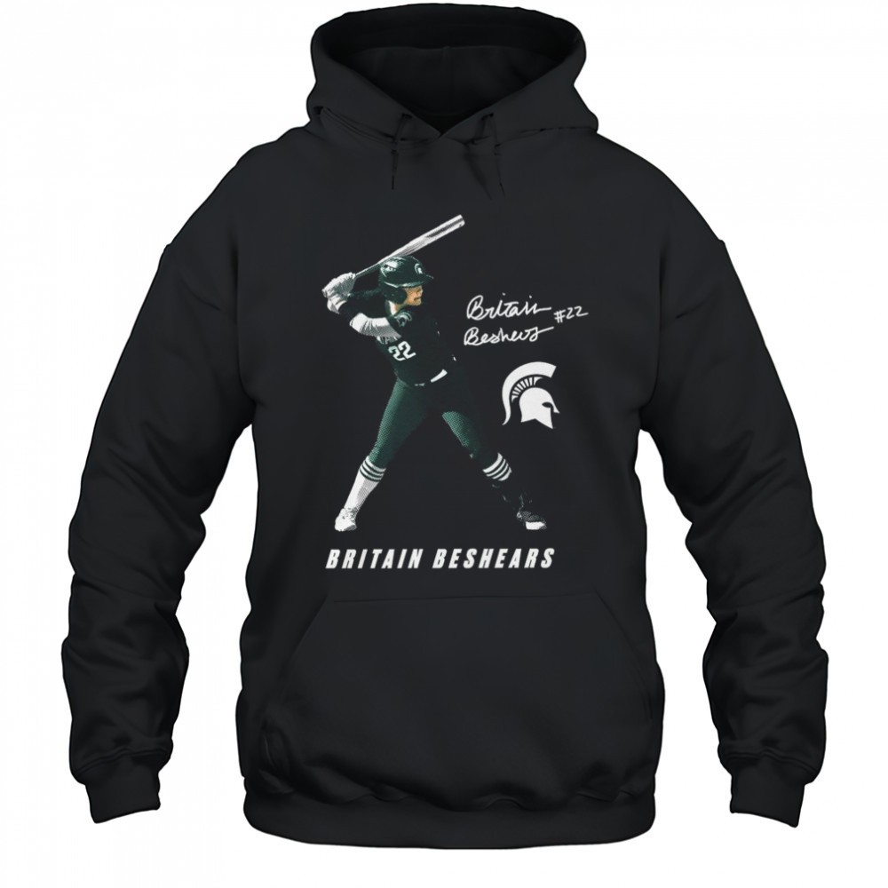 Britain Beshears 22 Michigan State Spartans Softball NCAA Division I 2025 Portrait Signature t-shirt