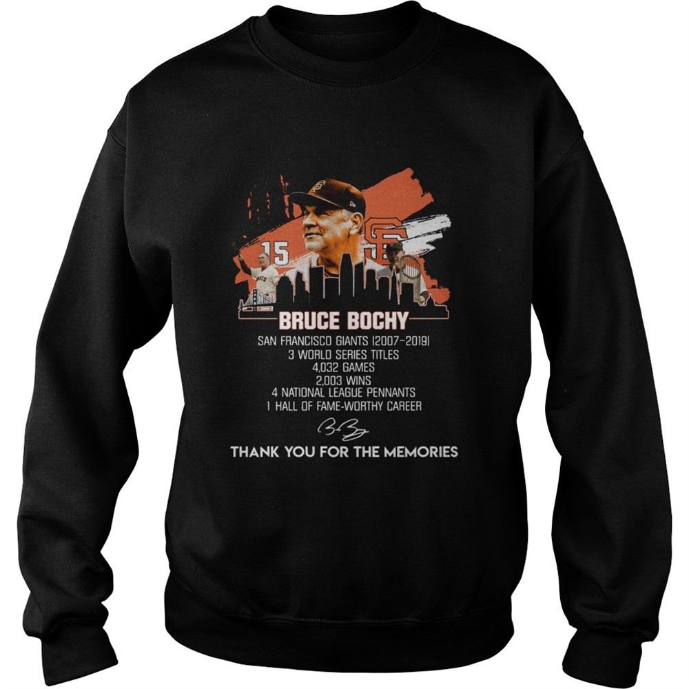 Bruce Bochy San Francisco Giants thank you for the memories shirt