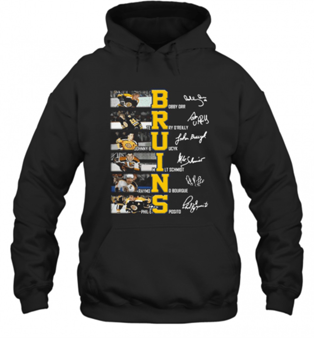 Bruins Bobby Orr Gerry OReilly Johnny Bucyk Signatures T-Shirt