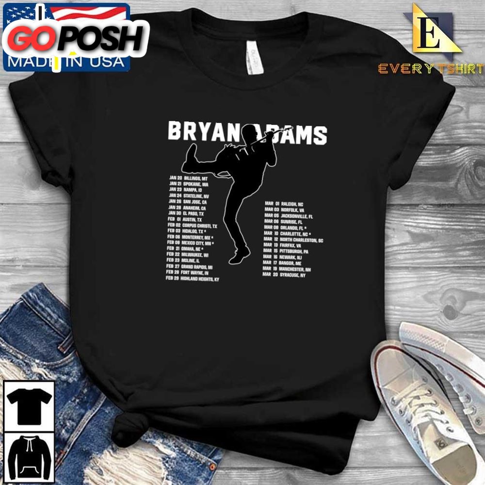 Bryan Adams So Happy Hurts 2025 Tour Schedule T-Shirt