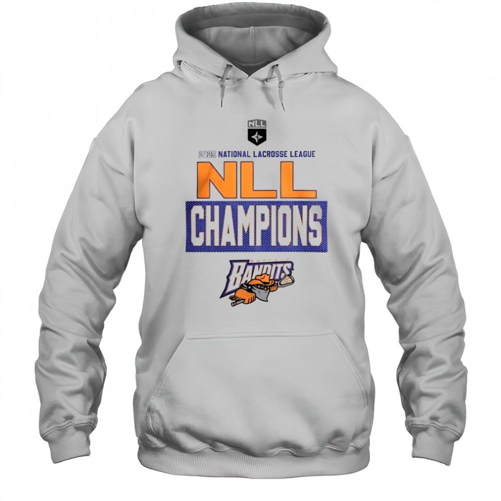 Buffalo Bandits 2025 National Lacrosse League Cup Champions Locker Room Logo T-Shirt