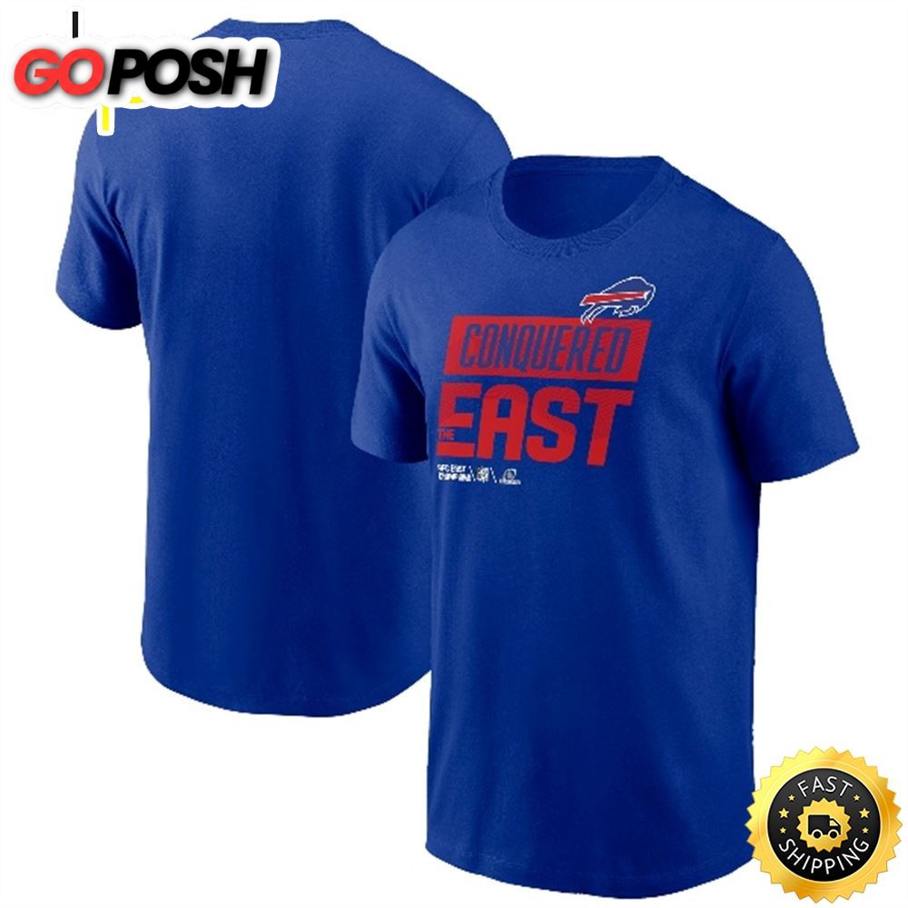Buffalo Bills 2025 AFC East Division Champions Locker Room Trophy Collection Royal T-shirt