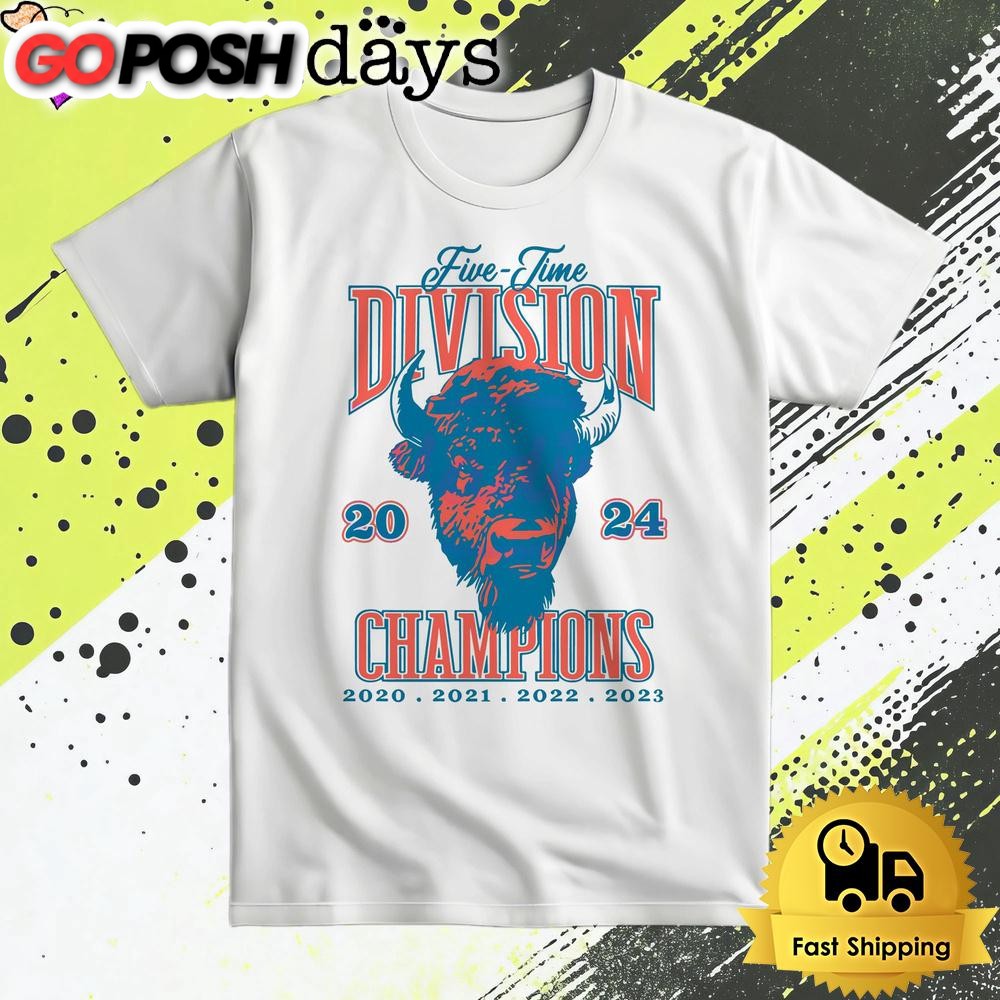 Buffalo Bills Five Time Division 2024 Champions T Shirt
