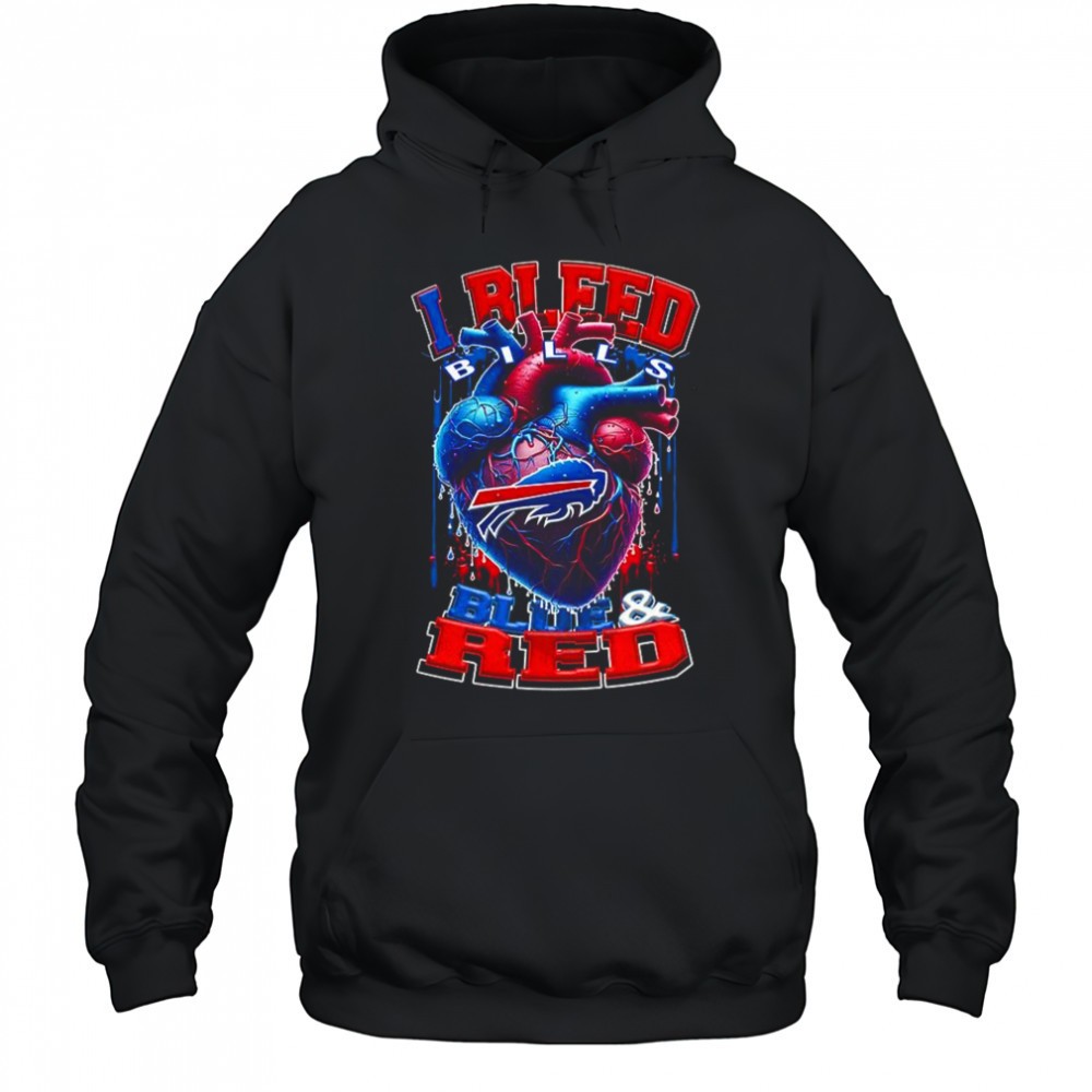 Buffalo Bills NFL I bleed Bills blue and red heart football lovers shirt