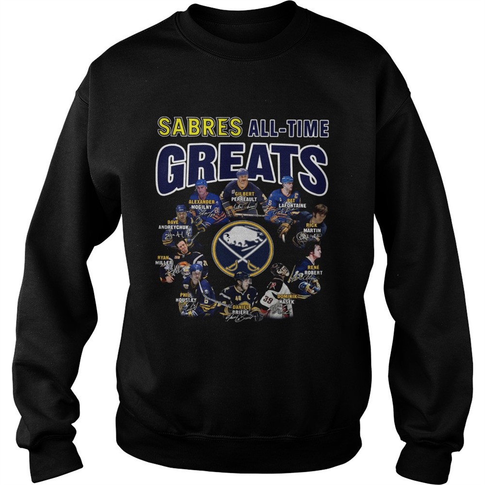 Buffalo Sabres all time great players signatures shirt