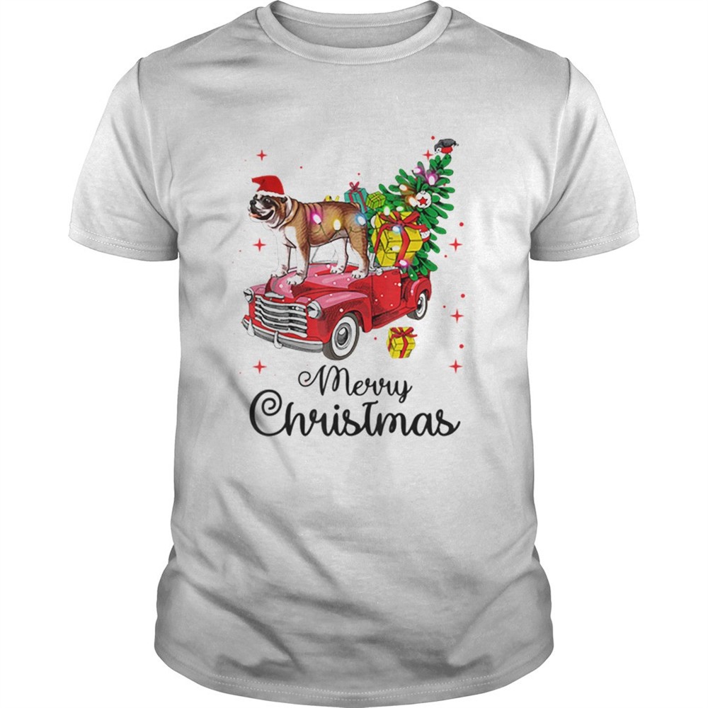bulldog-rides-red-truck-christmas-pajama-shirt-h87w3qon Bulldog Rides Red Truck Christmas Pajama shirt