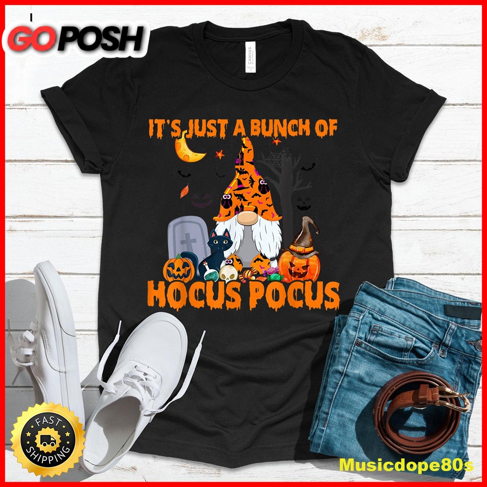 Bunch of Hocus Pocus Pumpkin Gnome Bats Scary Cat T-Shirt