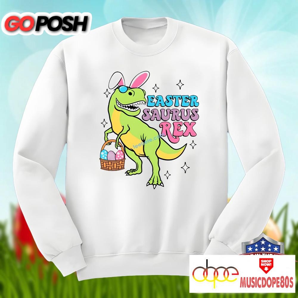 bunny-saurus-rex-dinosaur-with-easter-eggs-shirt-cotton-50ilvnb3 Bunny Saurus Rex Dinosaur With Easter Eggs Shirt Cotton