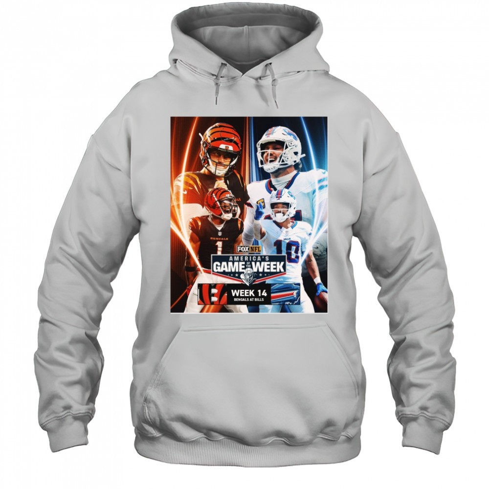 Burrow Cincinnati Bengals Vs Allen Buffalo Bills Game 14 Americas Game of the Week Poster t-shirt