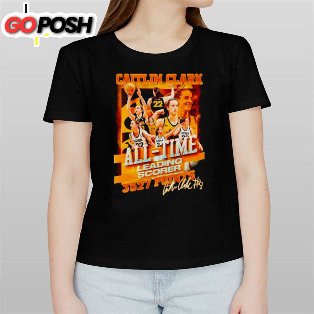 Caitlin Clark Iowa Hawkeyes All-Time Leading Scorer 3527 Points Signature Shirt