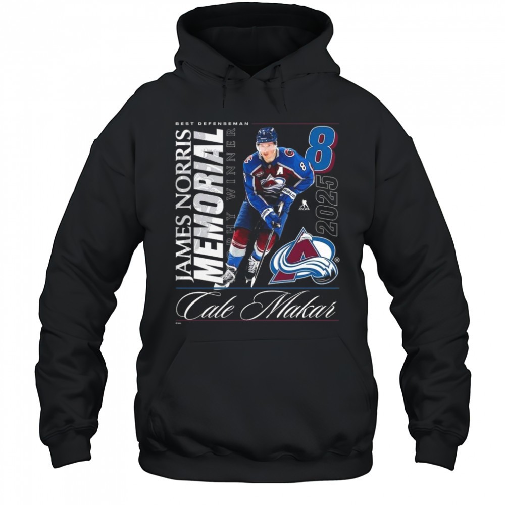 Cale Makar Colorado Avalanche 2025 Norris Trophy Winner Shirt