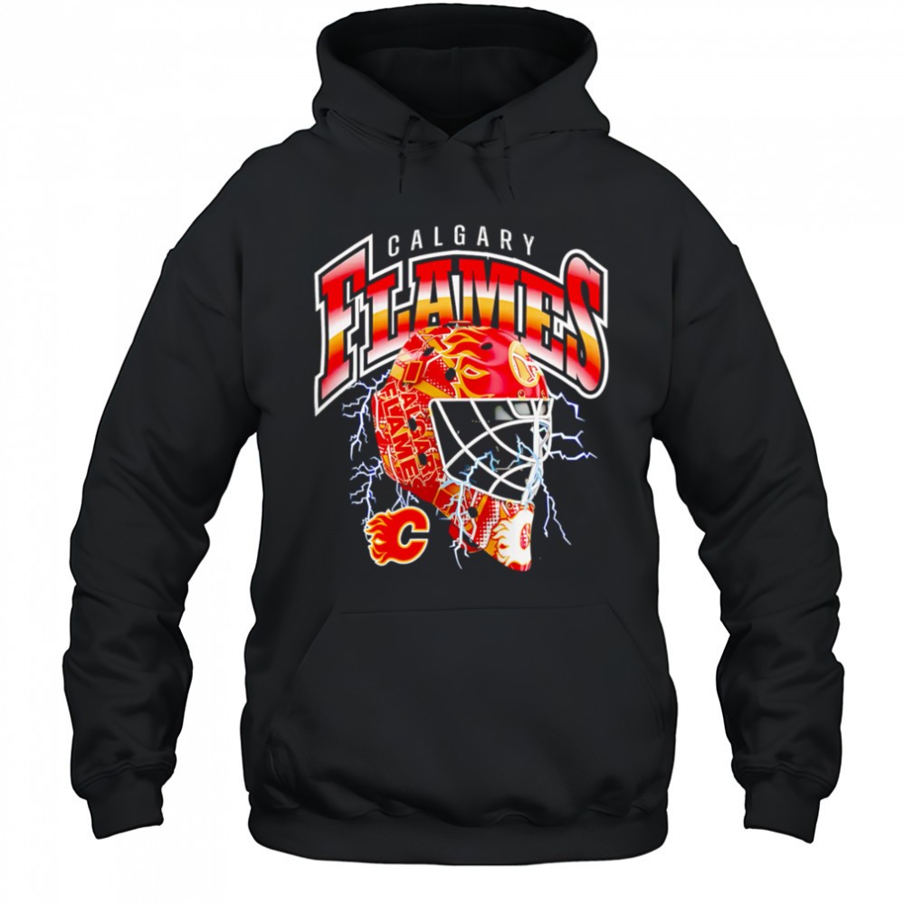 Calgary Flames Crease Lightning helmet shirt