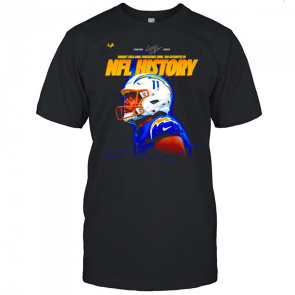 Cameron Dicker Los Angeles Chargers highest field goal percentage in NFL history signature shirt
