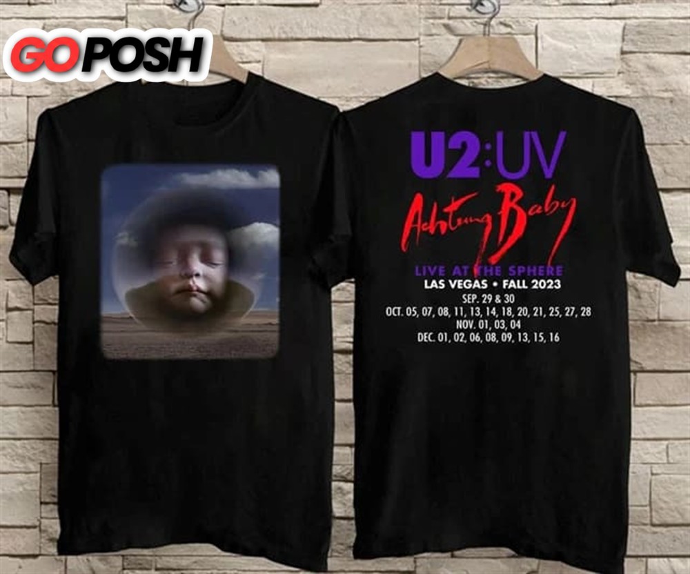 Camiseta Do U2 Achtung Baby Live At Sphere Tour 2023, Camisa Do U2 Las Vegas Fall Tour 2023