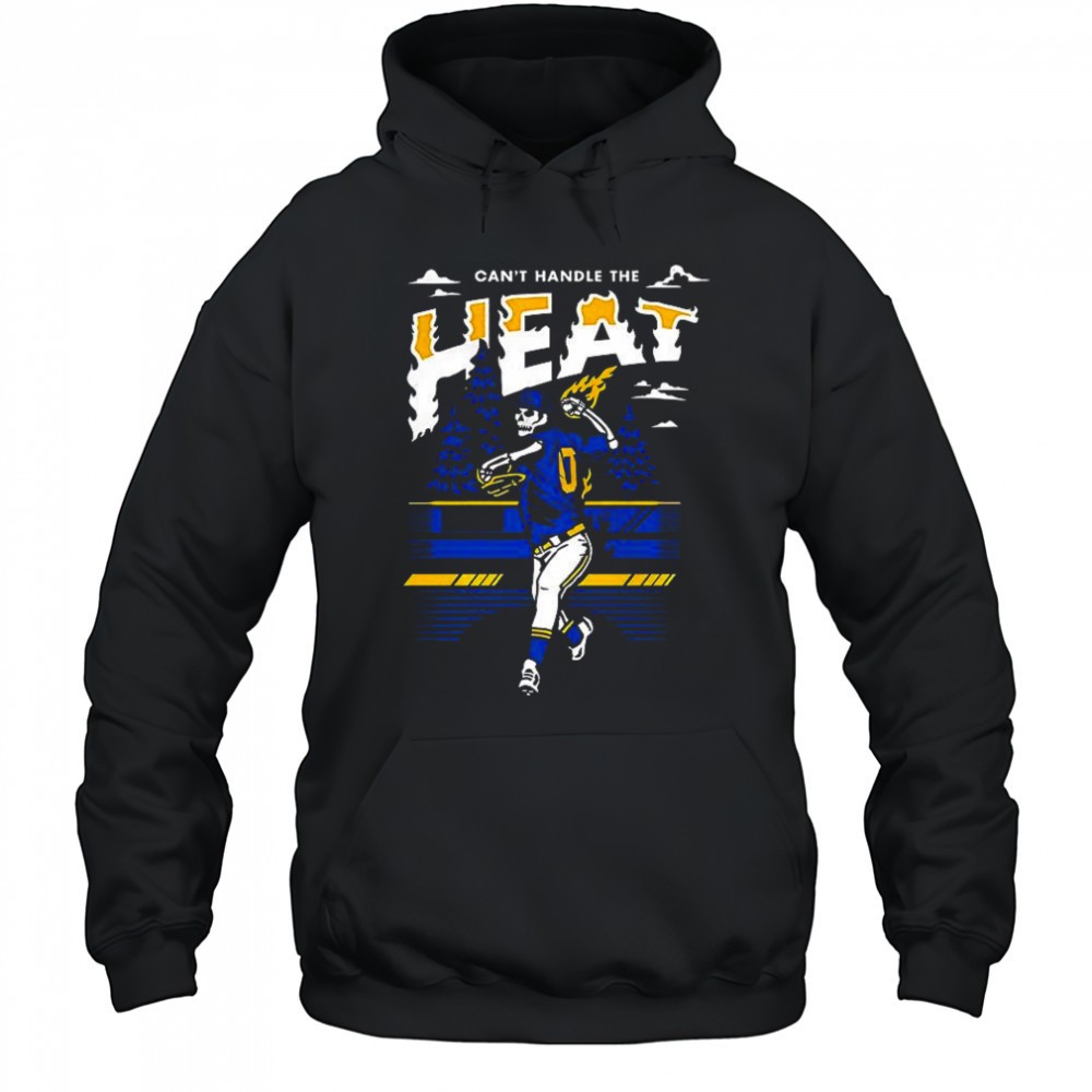 Cant Handle the Heat baseball skeleton throwing ball shirt