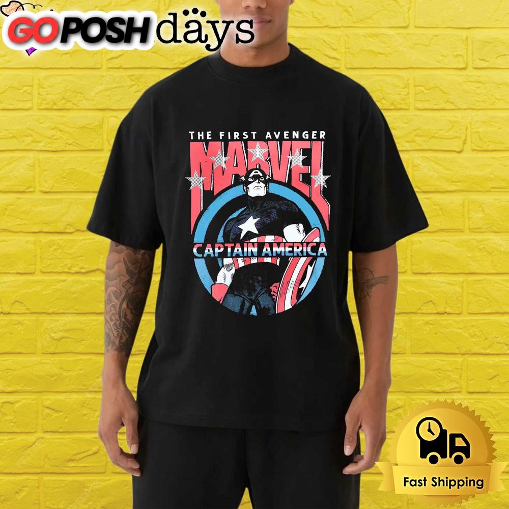 captain-america-the-first-avenger-marvel-superhero-retro-comic-shirt-skoazxgr Captain America The First Avenger Marvel Superhero Retro Comic Shirt