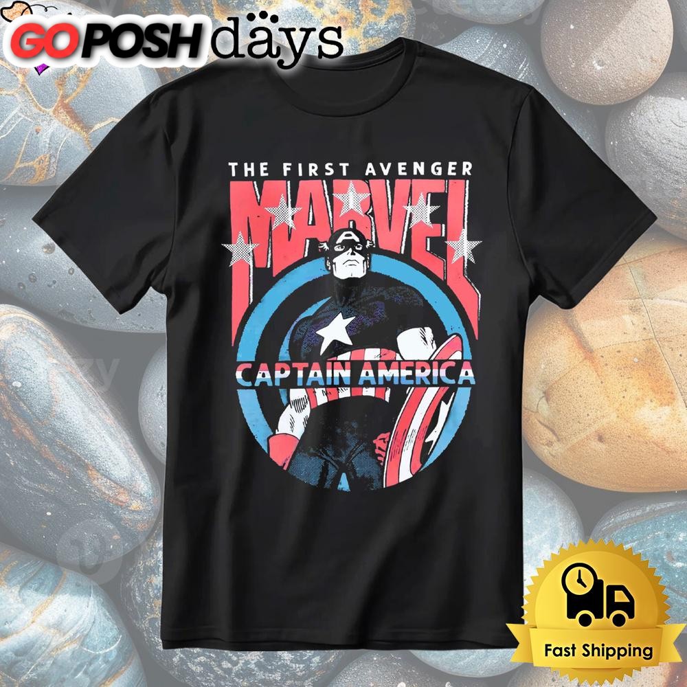 Captain America The First Avenger Marvel Superhero Retro Comic Shirt