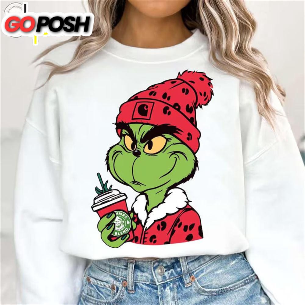 Carhartt Red Grinch Starbucks Coffee Shirt, Carhartt Grinches Coffee Shirt