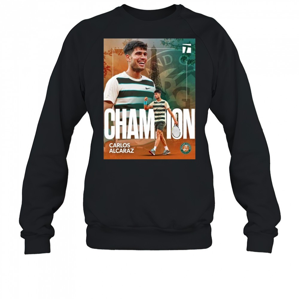 carlos-alcaraz-roland-garros-2025-champions-t-shirt-nywxzyzm Carlos Alcaraz Roland Garros 2025 Champions T-Shirt