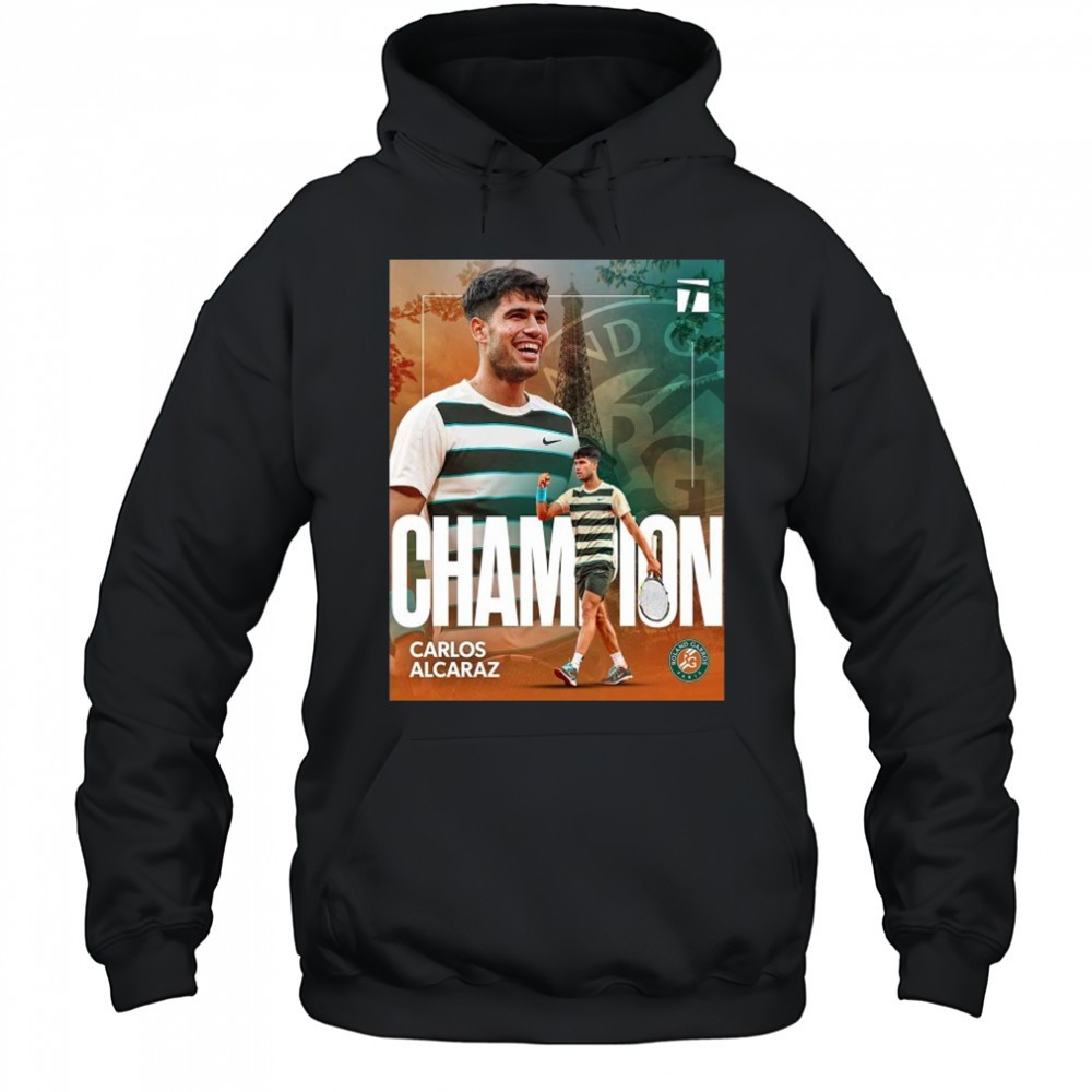 Carlos Alcaraz Roland Garros 2025 Champions T-Shirt
