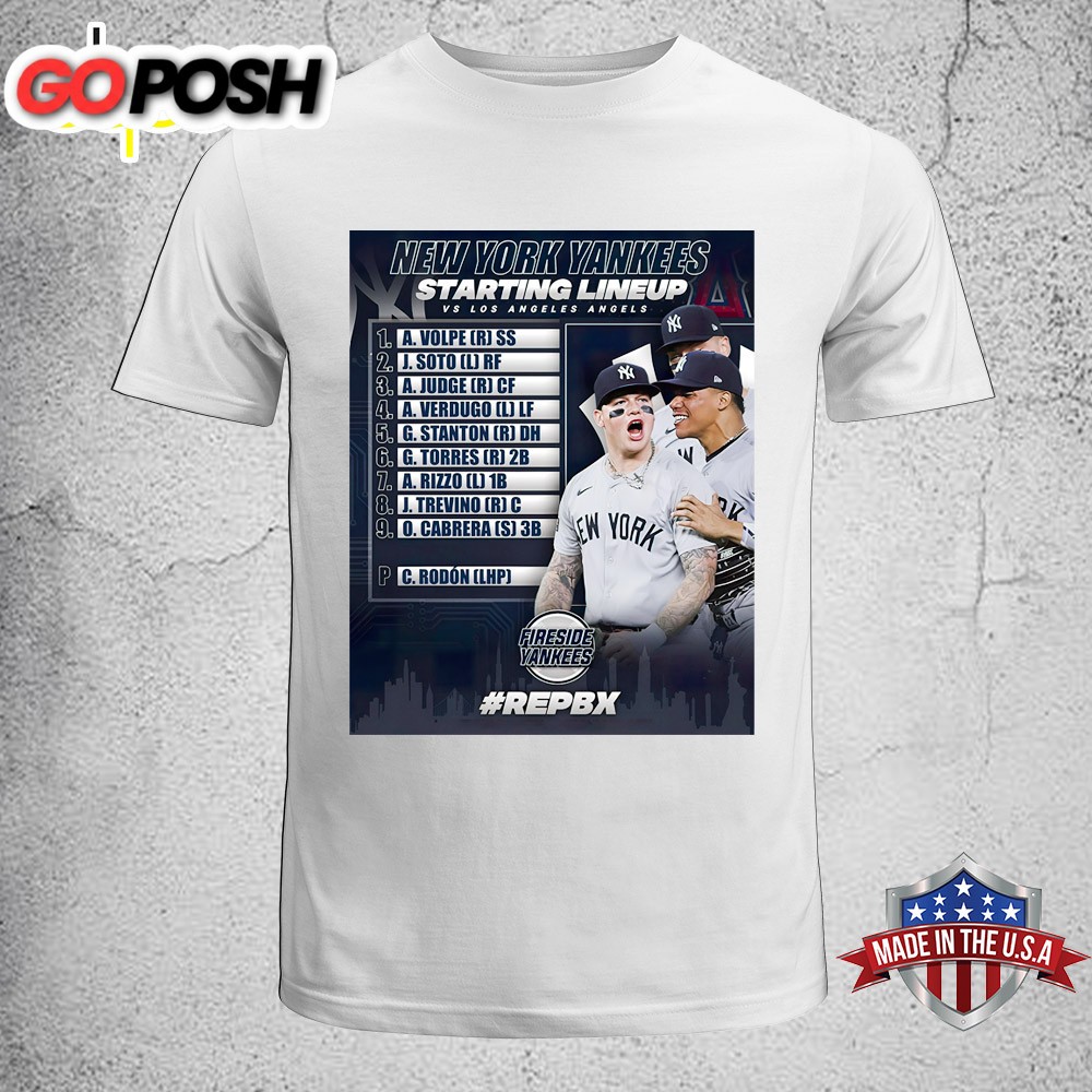 Carlos Rodón New York Yankees Starting Lineup MLB 2025 Unisex T-Shirt