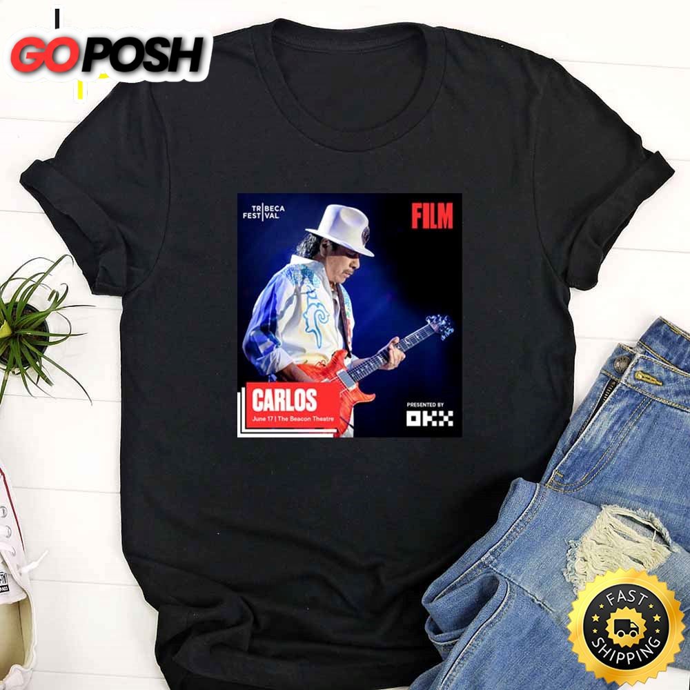 Carlos Santana Film Beacon Theatre Tour 2025 Black T-Shirt