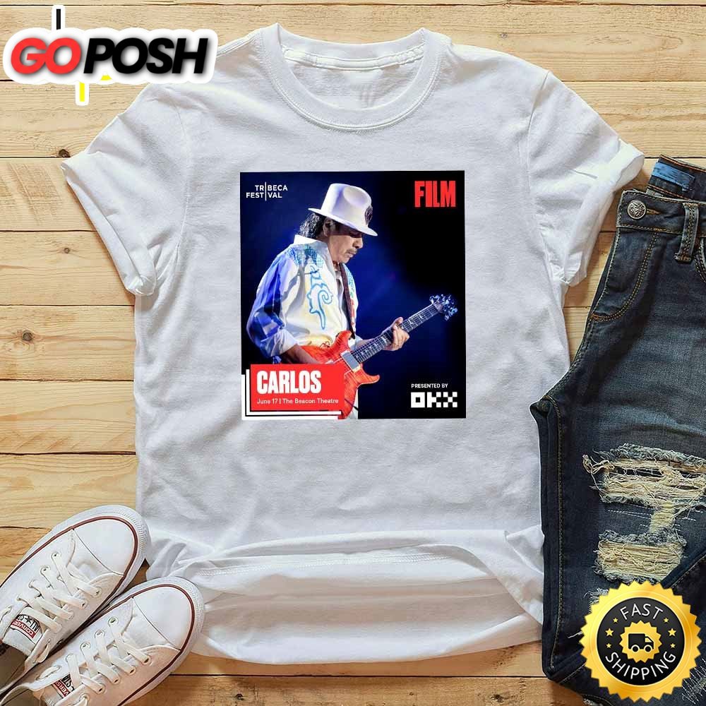 Carlos Santana Film Beacon Theatre Tour 2025 White T-Shirt