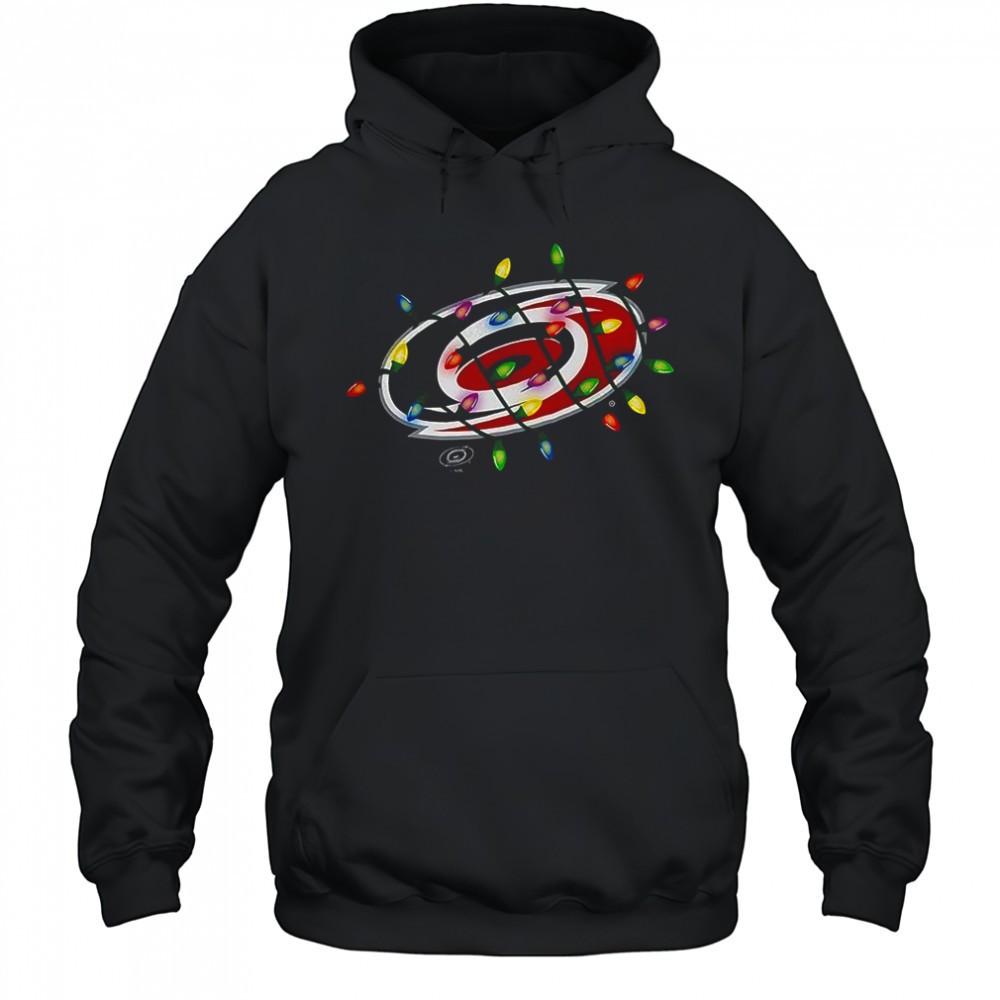 Carolina Hurricanes logo Holiday Merry Christmas lights shirt