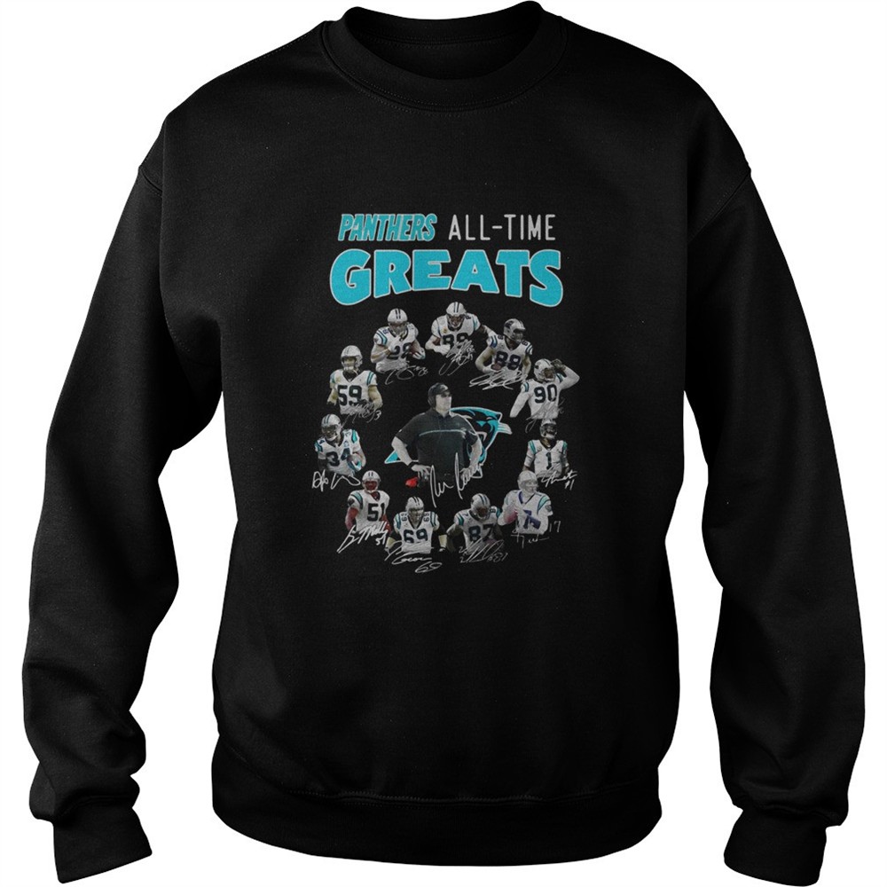 Carolina Panthers AllTime Greats Team Signatures shirt