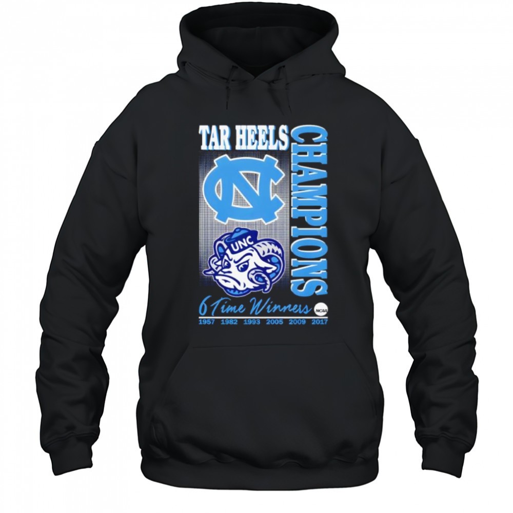 Carolina Tar Heels 6 Time Winners Champions NCAA Shirt
