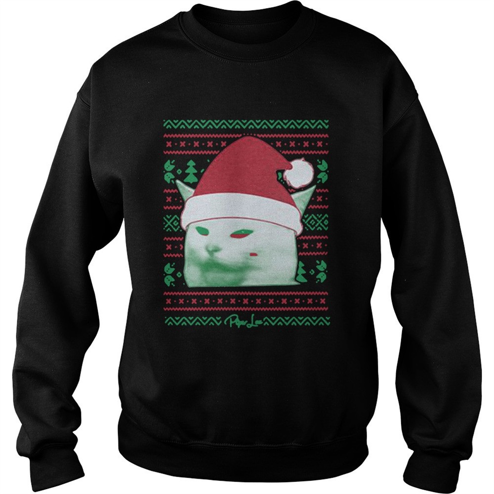 Cat being yelled at Christmas shirt